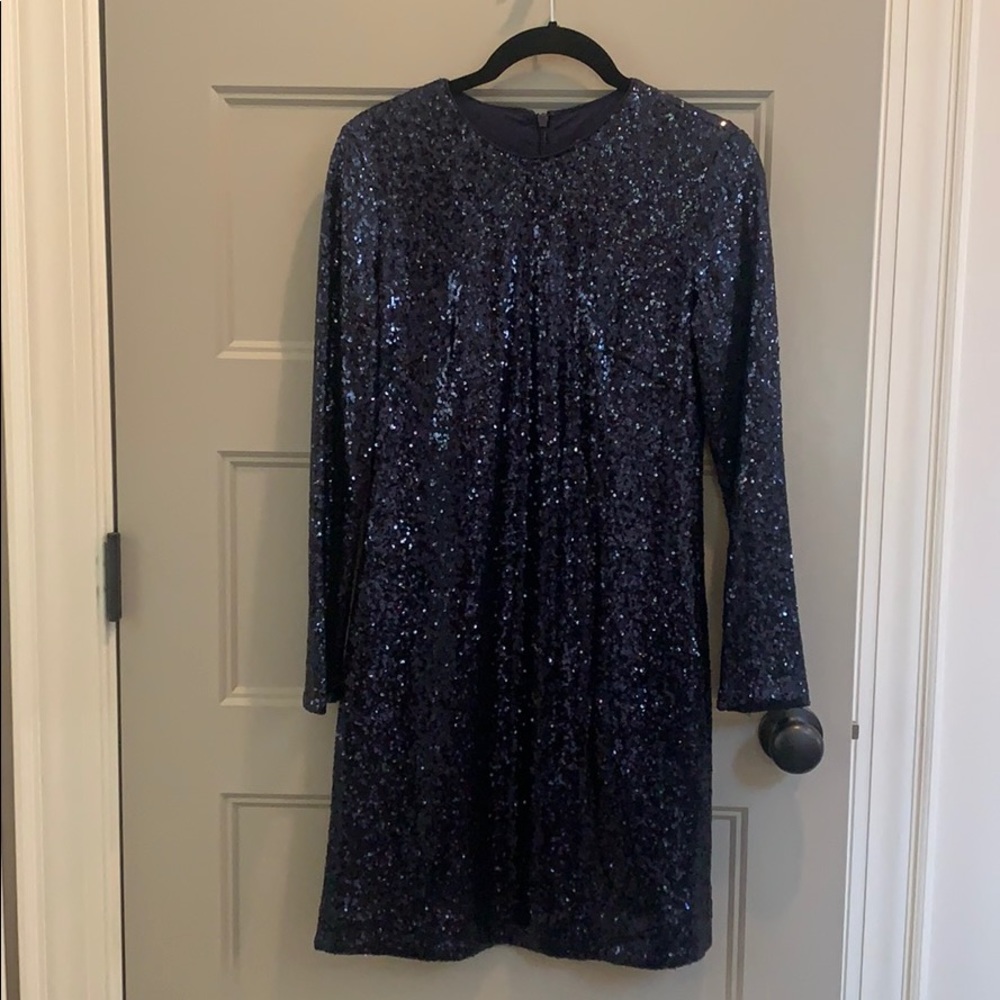 Vince Camuto navy sequin cocktail dress